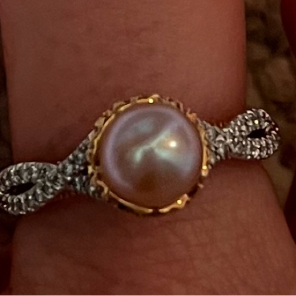 Verragio Gold and Cream Vintage Engagement Ring - Picture 2 of 10